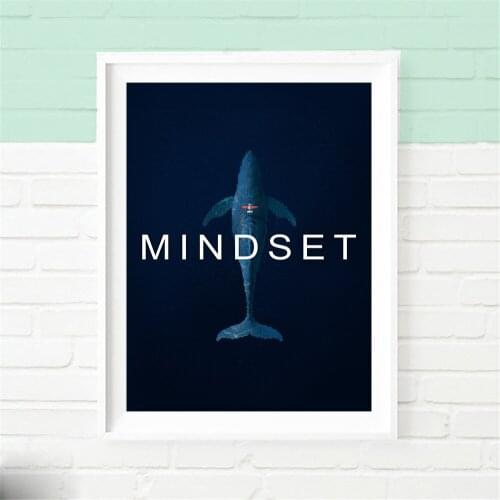 Mindset Fish Fly Art Print Kids Room wall art No Frame wall Painting for home decoration wall pictures