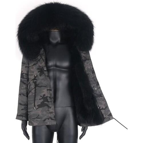 2021 New Winter Parka Jacket Casual Men Clothing Wear Real Raccoon Fur Hooded Coat Natural Fox Fur Liner High Quality Outerwear