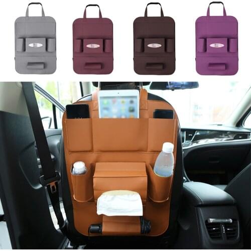 Pu Leather Car Seat Back Organizer Backseat Storage Box Auto Seat Storage Bag 2019 New