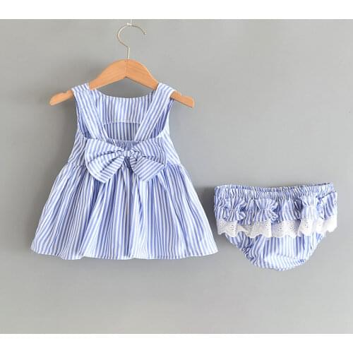 Baby Girls Striped Dress 2021 New Summer Newborn Girl Bow-knot Dresses Cute Costumes Toddler Kid Children Dresses Vestidos