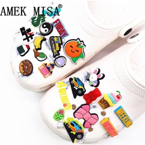 Luxury PVC Shoe Accessories 2021 Novelty Animals Food Racing Shoe Charms Decoration Croc jibz Buckle for Kids Party Xmas Gifts