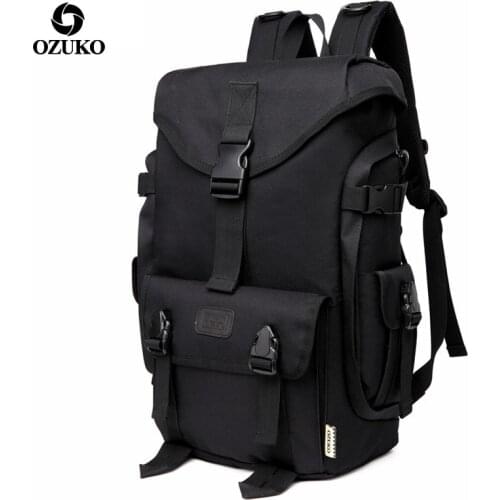 OZUKO 2021 New Fashion Korean Style Casual Oxford Travel waterproof Mens Backpacks Laptop Computer Rucksack School Bags Mochila