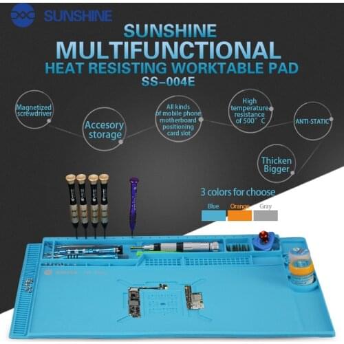 Sunshine Heat-resistant BGA Work Pad SS-004A SS-004B SS-004E Solder Rework Silicone Heat Gun Maintenance Platform mat