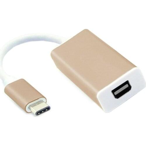 USB-C USB 3.1 Type C to Mini Displayport DP 1080p HDTV Adapter Cable with Silver Gold Case