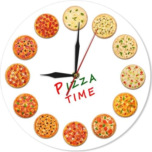 Time For Different Tastes Pizza Wall Clock Italy Restaurant Kitchen Decor Neapolitan Style Italian Food Wall Art Gastronome Gift