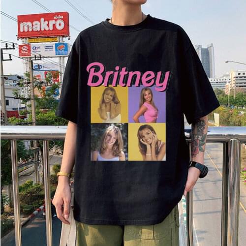 High Quality Couple T-shirts Britney Spears Beautiful Photo Clothing Comfortabled Tees Fashion Casual Cotton Hip-pop Streetwears
