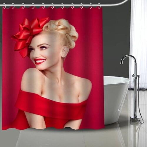 Custom Gwen Stefani Printed Shower Curtain Bathroom Waterproof Polyester Washable Home Bath Decor Curtains With Hooks