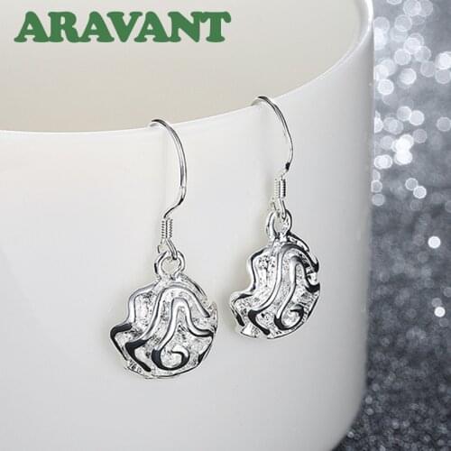 New Arrival 925 Silver Romantic Rose Flower Drop Earring For Women Fashion Jewelry Valentines Day Gifts