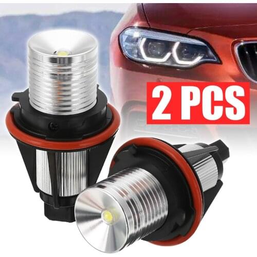 1Pair Car Angel Eye Halo Ring Marker Side Light White LED Bulbs 12V Auto Accessories For BMW E39 E60 E87 X5 E83 X3
