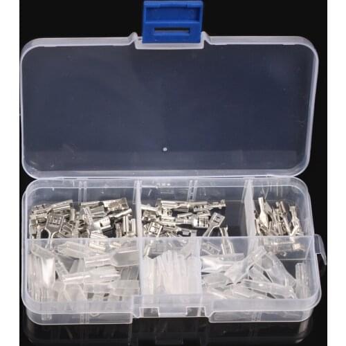 120Pcs 2.8/4.8/6.3mm Wire Connectors Crimp Terminals Crimp Female Spade Terminals With Transparent Insulating Sleeves