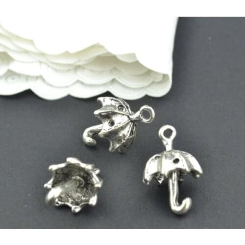 15Pcs Antique Silver color Zinc Alloy umbrella Charms Pendants Diy Jewelry Findings Accessories Wholesale 20*13mm J150