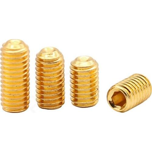 M3 M4 M5 High Tensile Grade 12.9 Grub Screws Cup Point Allen Hexagon Hex Socket Set Screw Gold Titanium Plated - 10pcs