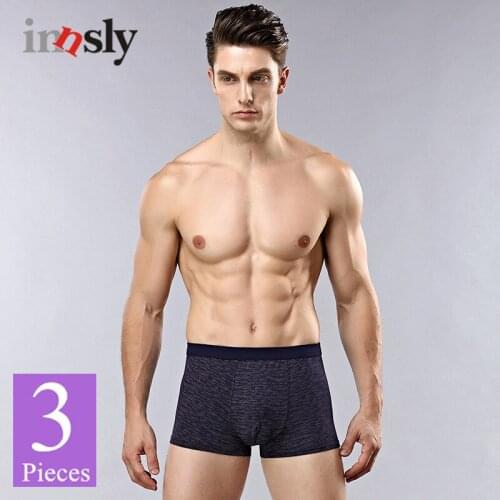 3 Pieces/Pack Health Bamboo Fiber Men Underwear Boxer Breathable High Quality Large Size Comfortable Elastic Shorts for Male