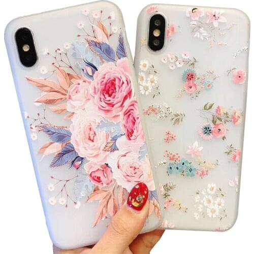 3D Relief Flower Case For Huawei Honor 8 8X 8C 8S 9 10 lite 20 20S Nova 2i 3 3i 5T Huawei P10 P20 P30 lite Soft Silicone Cover