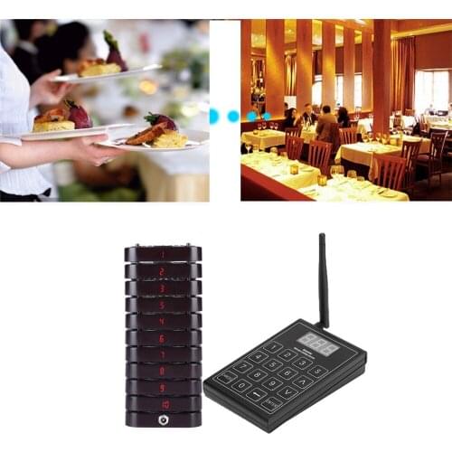 Wireless Restaurant Pager Call Customer Waiting System Pager 100-240V Paging-Queuing System Guest Pager for Fast Food Restaurant