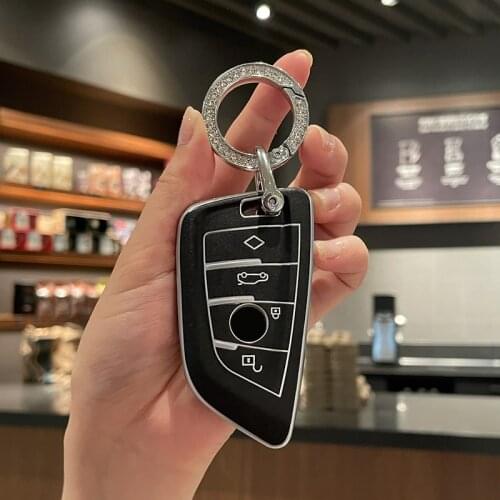 TPU Car Key Cover Case Keychain Ring For BMW X1 X3 X4 X X6 F15 F16 G30 E34 E60 E36 E90 1 3 5 7 Series F20 F30 118i 218i 320i