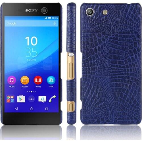 For Sony M 5 M5 E5603 E5606 Case Crocodile Pattern Hard PC+PU Back Cover Hard Phone Case for Sony Xperia M5 E5653 E5633 5.0"