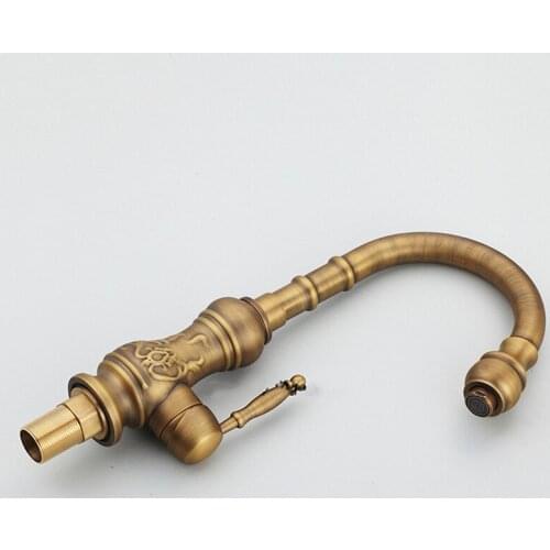 European Brass Hot and Cold Kitchen Sink Rotating Tap American Antique Above Counter Basin Heighten Basin Faucet