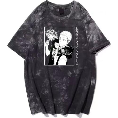 Tokyo Revengers T-shirt Mitsuya Takashi Shiba Taijyu Funny Friend Short Sleeve Casual Fashion Street Style Summer Tie Dye Top