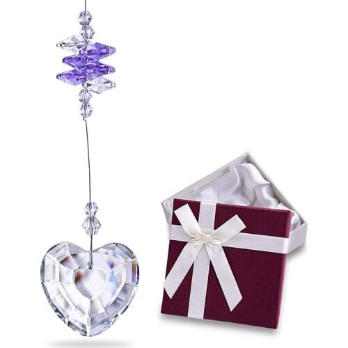 H&D Crystal Heart Shaped Prism Suncatcher Rainbo Maker Hanging Chain For Window Home Wedding Decor Ornaments Gifts