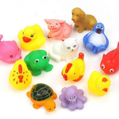 13Pc PVC Children Water Spray Bath Toys Squeeze Sound Playing Games Animal Soft Water Tools Baby Bathroom Educational Toys Gifts