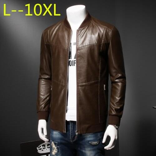 Men genuine leather jacket sheepskin new spring and autumn handsome slim zipper male motorcycle leather jacket 10XL 8XL 6XL