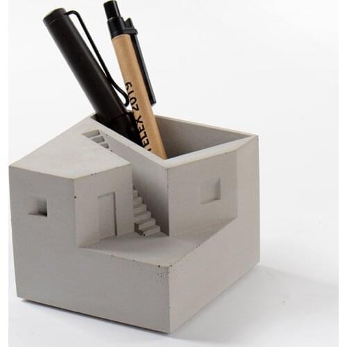 Square Concrete Molds Silicone Cement Flower Pot Moulds Desk Pen Holder Decorative Tool