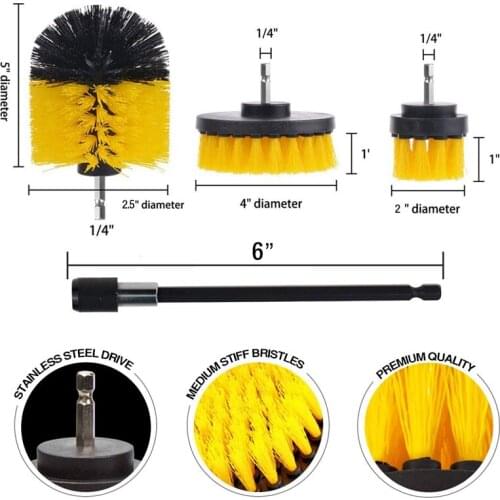 LBER 12 Piece Drill Brush Scrub Pads Power Scrubber Brush with Extended Long Attachment All Purpose-Cleaner Scrubbing Cordless D