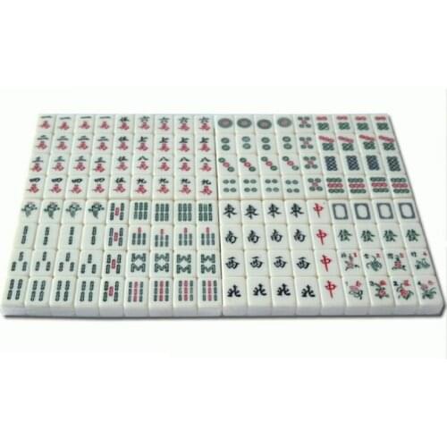 Mini 144 Chinese Travel Mahjong Set with Case Mini Mah Jongg Set Tile Pink W3168