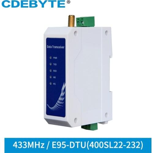 LoRa 433MHz RS232 Modem SX1268 Module Long Range 5km 22dBm Din-Rail LBT Wireless Transceiver Receiver Relay Data Transmission