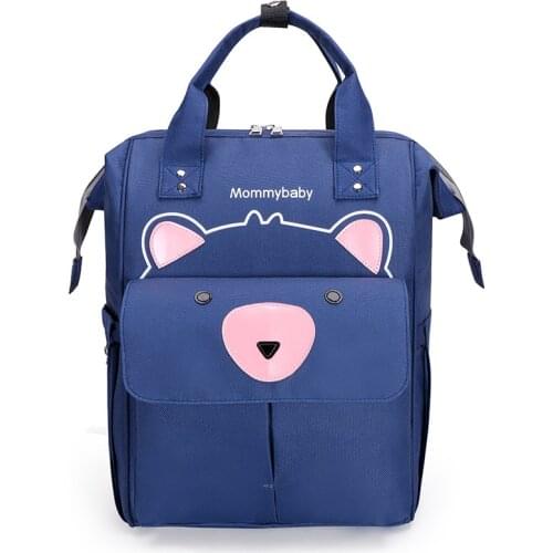 Cartoon Cub Mommy Bag Multi-Functional Mother and Baby Bag Lady Shoulder Diaper Backpack Carrying