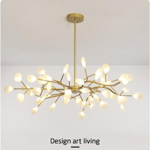 Nordic Creativity Firefly LED Chandeliers Bedroom Living Room Lighting Tree Branch Decorative Hanging Lights Lustre Fixture