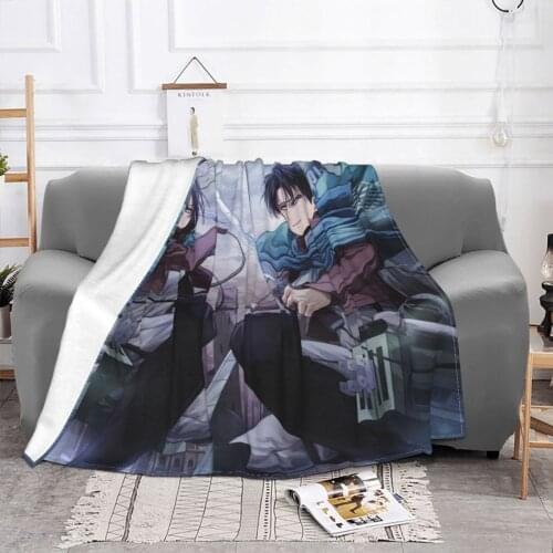 Attack On Titan AOT Anime Blanket Fleece Warm Portable Throw Blanket for Sofa Car Bedspreads