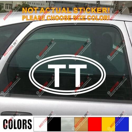 Trinidad and Tobago TT Oval Country Code Decal Sticker Car Vinyl no bkgrd
