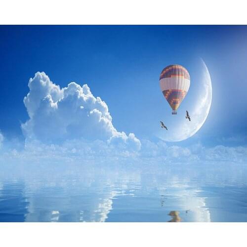 Custom wallpaper Blue sky balloon scenery background wall