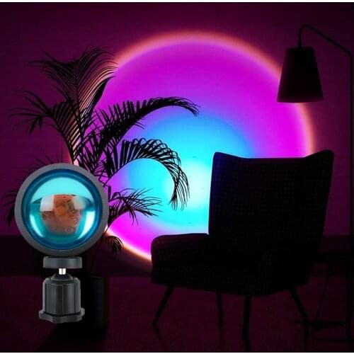 Sunset Projection Light USB Stage Decoration Atmosphere Night Light Background Desk Projector Lamp, with Stand