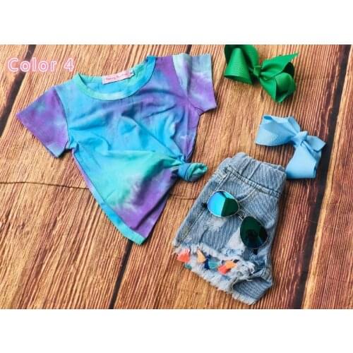 Clearance! Boys and Girls Tie Dye T-shirts Kids Colorful printing Cotton Top Fashion Kids Clothes Boys Graphic Tee Good Quality