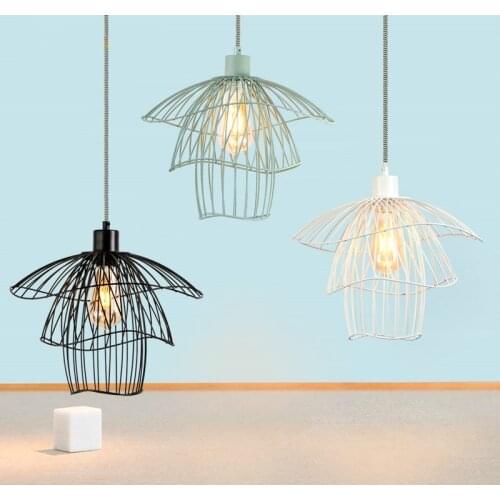 Retro Industrial Lamp Simple LED Pendant Lamps Hang Lamps Kitchen Bedroom Living Room Light Fixtures Black Iron Pendant Lights