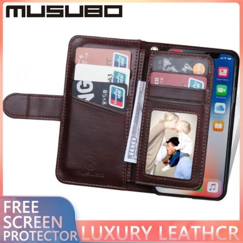 MUSUBO Luxury Case For iPhone XS XR MAX Cover Shockproof Flip Wallet For iPhone SE 2020 Car Holder Magnetic Leather Phone Coque