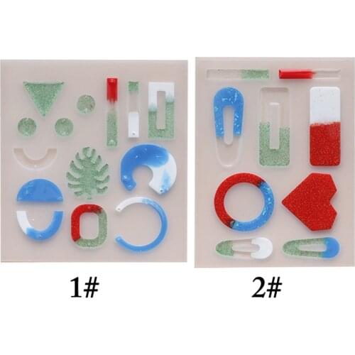 Silicone Casting Mold For DIY Resin Jewelry Pendants Silicone Casting Mold Tools For Clay Epoxy Resin Hair Clip Mold