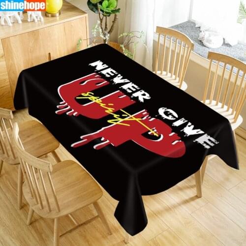 Letter Tablecloth Waterproof Fabric Rectangular Dust-proof Table Cover For Party Home Decor TV Covers
