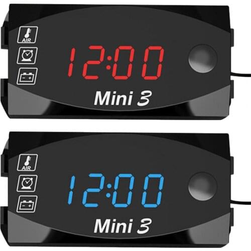 3 in 1 Universal Motorcycle Electronic Clock Thermometer Voltmeter Watch Display Motorcycle Accessories
