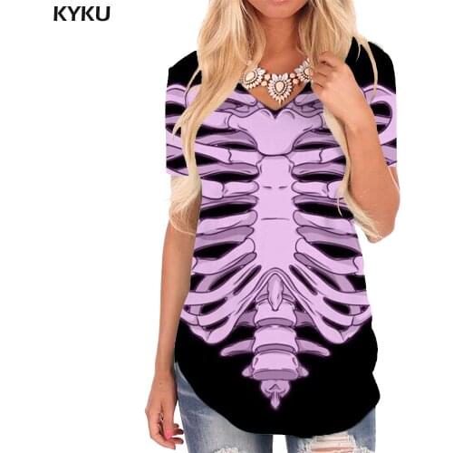 KYKU Halloween T-shirt women Cosplay V-neck Tshirt Moon Shirt Print Hip Hop T-shirts 3d Womens Clothing Hip hop Loose Streetwear