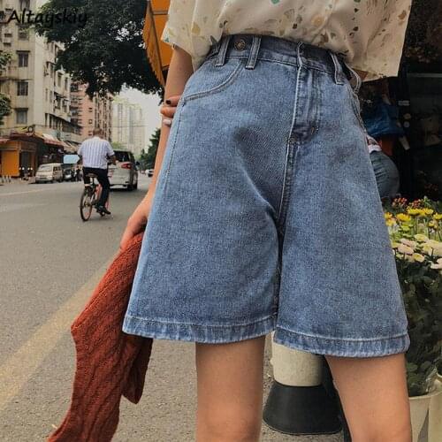 Shorts Women Soft Leisure Breathe Loose Korean Style Female High Waist Solid Stylish Summer College All Match Simple Trendy Ins