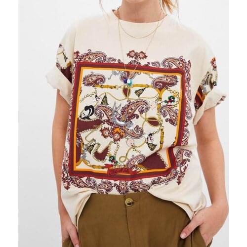 Women Loose T-shirts Personality Prints Cotton Jersey O-Neck Ladys Casual Summer Tops Short Sleeve Female Tees