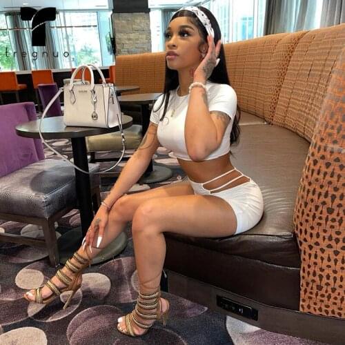 2021 Sportswear Summer Women Suit Solid Color Two-Piece Suit Short Sleeve Shorts Simple Clothes