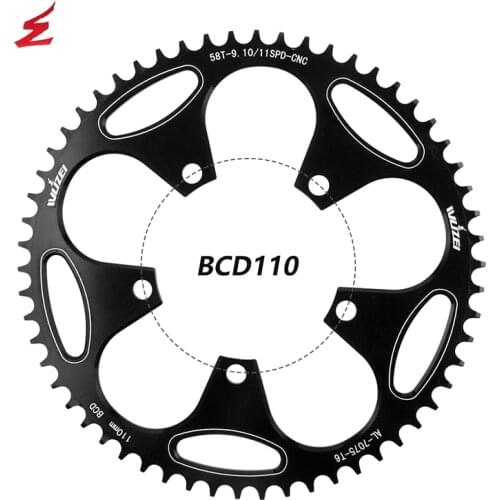 Road Bike Round Narrow Wide Sprockets 110 BCD Crank Chainwheel Road folding bicycle crankset Tooth plate For 50T 52T 54T 56T 58T