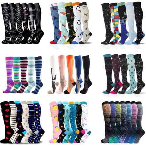 5/6/7 Pairs/Lot Dropship Compression Stockings For Men Women Varicose Veins Atheletics Football Sock Soccer Stockings For Nurses