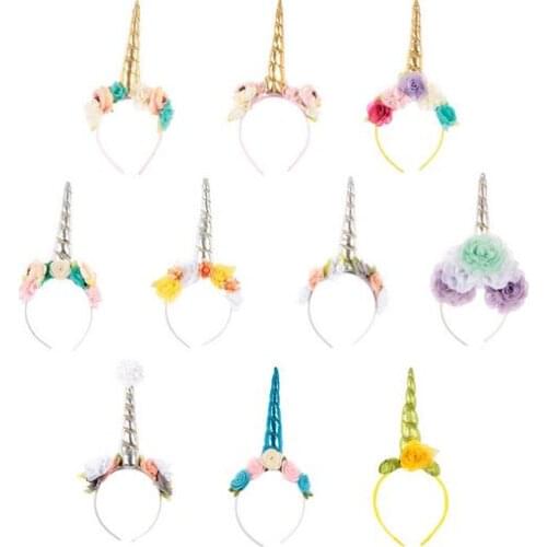 Unicorn Hairband Party Photo Prop Birthday Hair Bands Headwear Tiara Kids Girls Hair Accessories