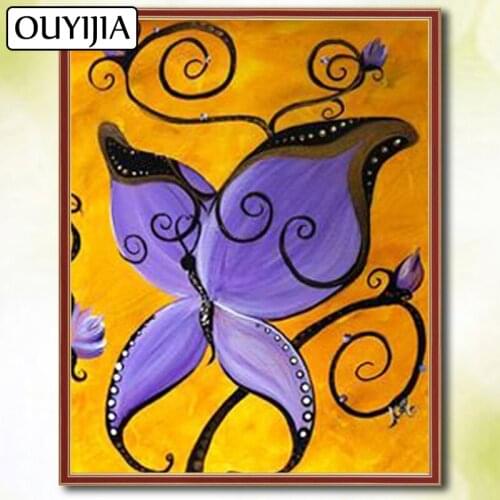 Butterfly 5D DIY Diamond Painting OUYIJIA Full Square Picture Of Rhinestones Embroidery Sale Diamond Mosaic Animals Bird Flowers